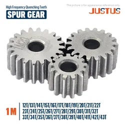 1M Spur Gear 12T/13T/14T/15T/16T/17T/18T - 42T/43 Teeth SC45# Carbon Steel Material Cylindrical Gear Transmission Accessories