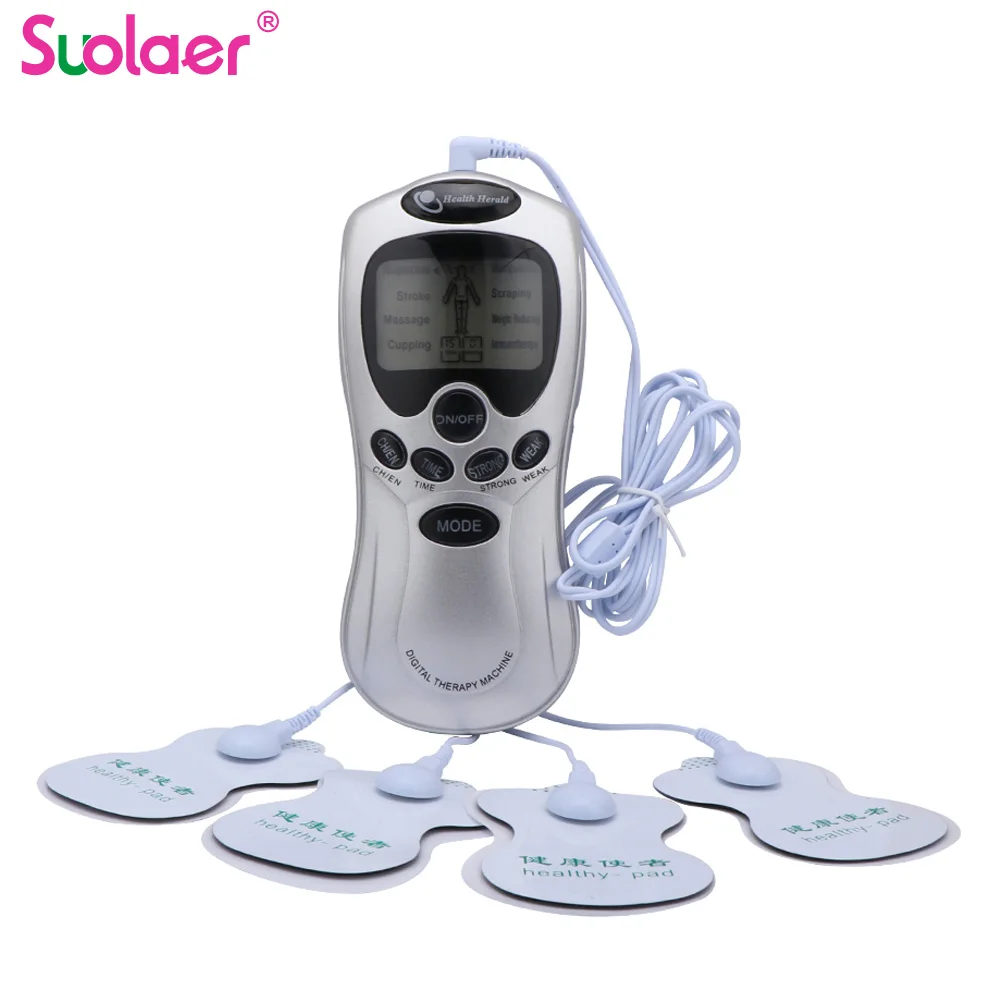 

Health Care Digital Therapy Machine LCD Screen Full Body 4 Pads Slim Massager Acupuncture Body Neck Massager Electric TENS EMS