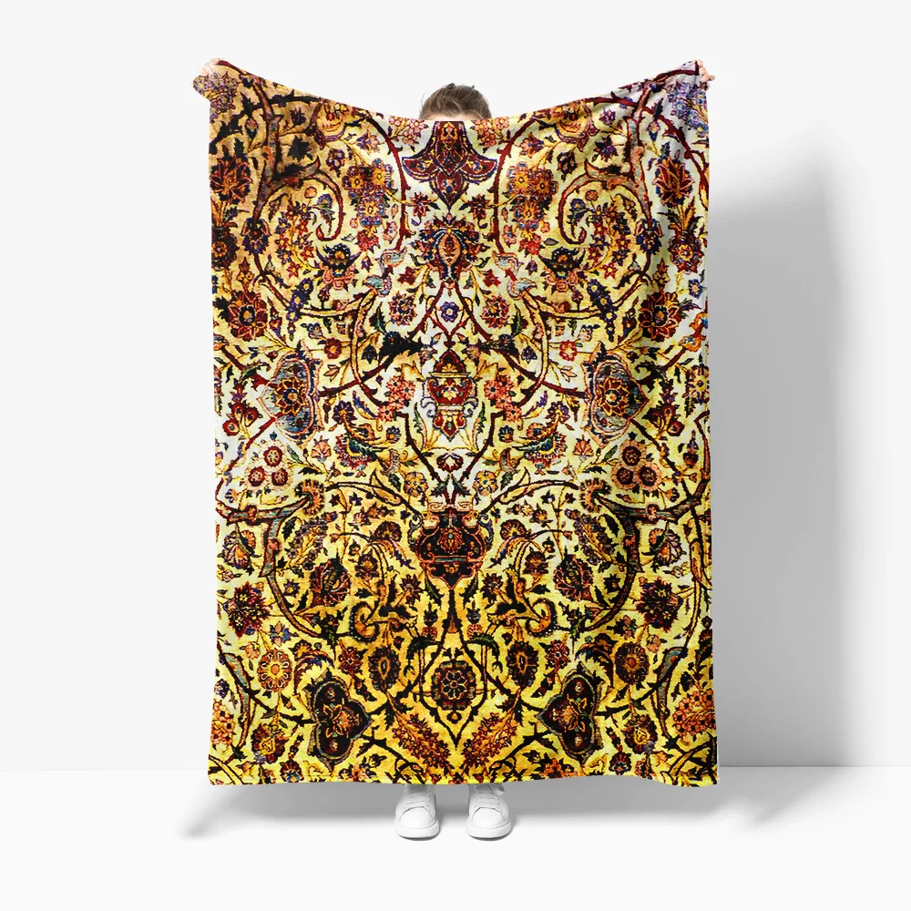 

Bohemian Floral Vintage Paisley Ethnic Print Throw Blanket Sofa Bed Cover Decorative Cushion Warm Warm Fleece Blanket
