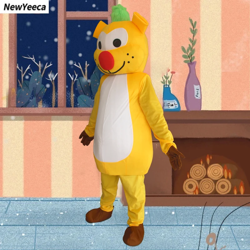 Disfraz de Mascota de Cosplay de muñeca amarilla Linda para adultos, ropa de fiesta divertida, trajes de Halloween