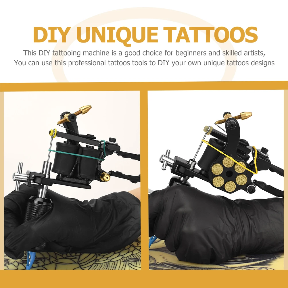 

Portable Electroplating Alloy Tattoo Machine Professional Tattoos Accessory Reusable Gear Coil Small Tool Zinc Sturdy DIY