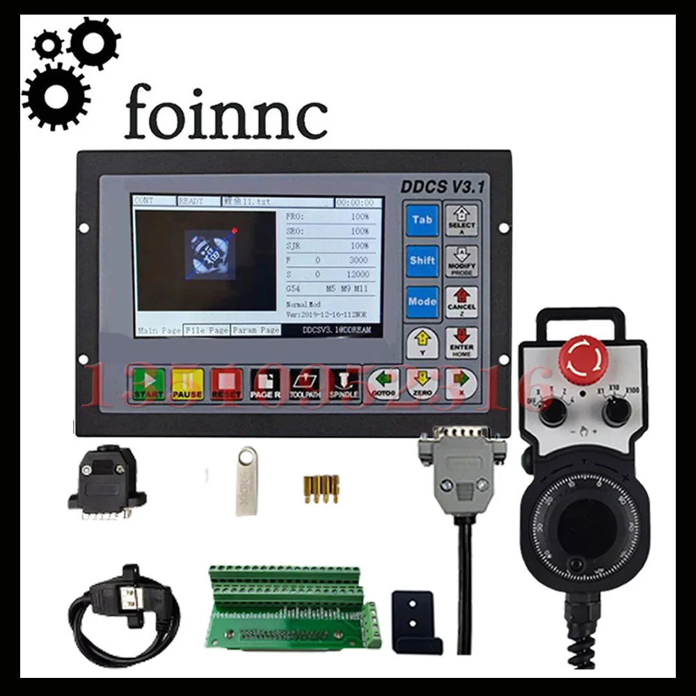 Imagem -02 - Cnc Controlador de Controle de Movimento 3-axis 4-axis Sistema de Controle Offline Substitui Mach3 Sistema com Parada de Emergência Volante Ddcsv3.1