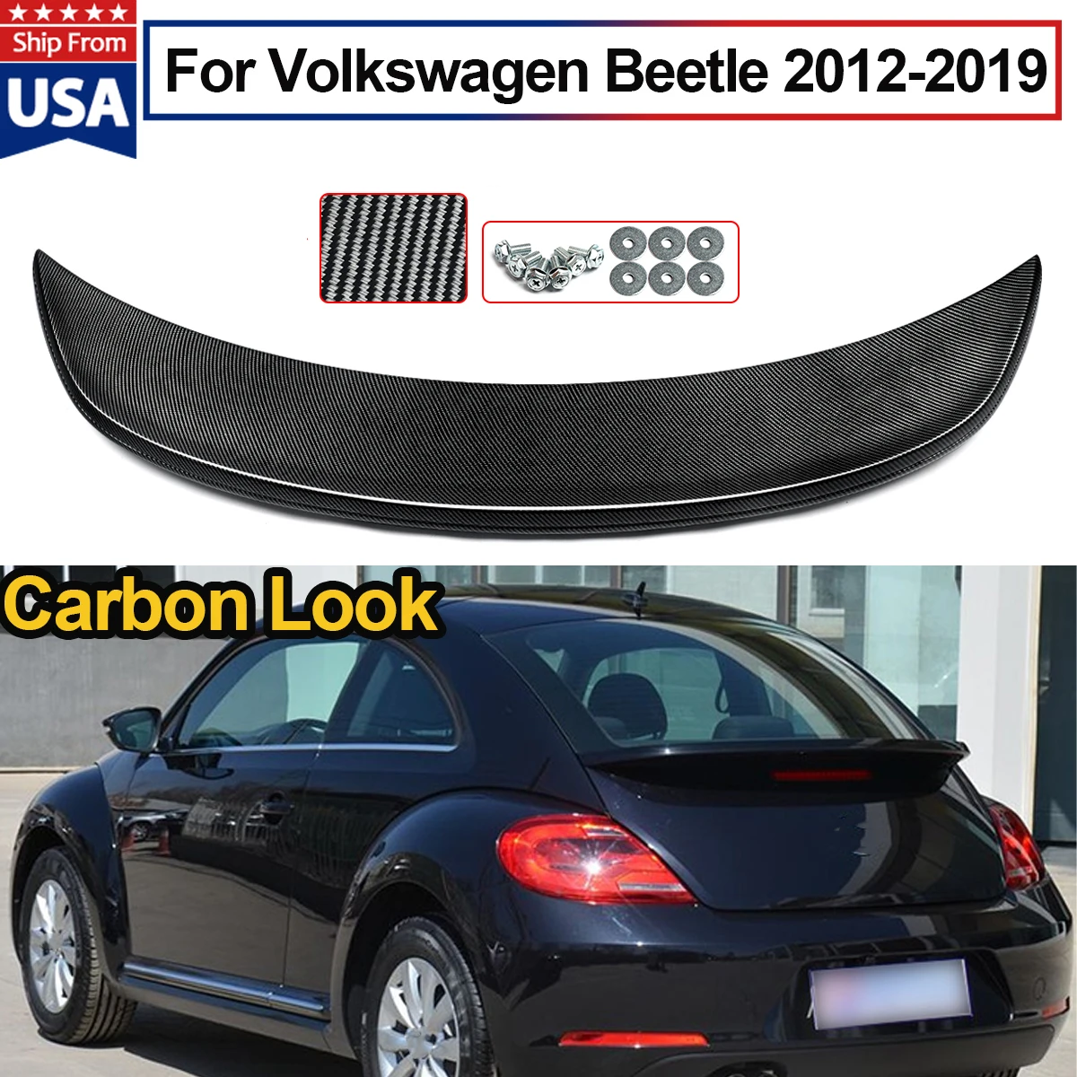 

Для 2013-2018 VW Beetle 2DR Hatachback задний спойлер багажника карбоновый вид ABS