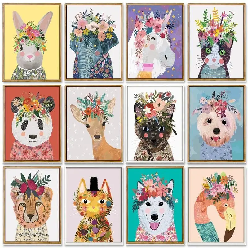 SDOYUNO Acrylic Flowers Animals Painting By Numbers Picture Colouring Handpainted zero basis Oil Painting By Numbers Home Decor