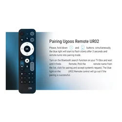 Replace UR02 BT Voice Remote Control Built-in Mic for UGOOS AM8 PRO AM6B AM6 PLUS X4 X4Q Cube Pro Extra TOX1 TOX3 TOX4