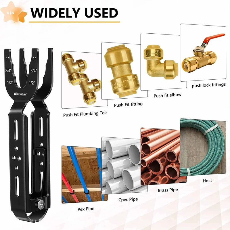 Winholder Removal Tools For Demount Brass Push Fit Fitting Disconnect Clamp Tool Push To Connect Fittings 1/2Inch 3/4Inch 1Inch