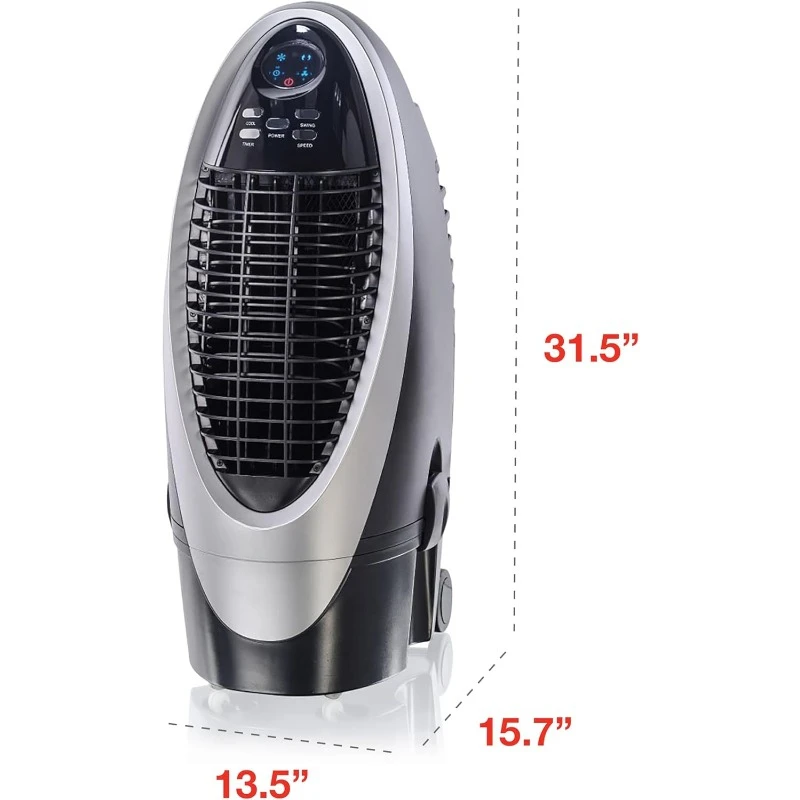 H 300 cfm tragbarer Verdunstung kühler lüfter und Luftbe feuchter für den Innenbereich mit abnehmbarem Tank, Fernbedienung für Kohlenstoffs taub filter