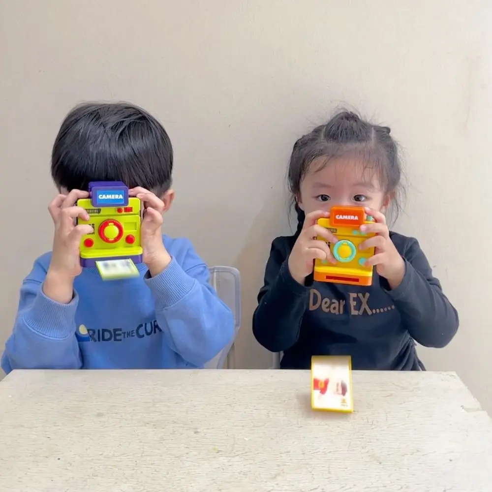 Casa de brincar de plástico câmera quebra-cabeça educação câmera digital analógica diy multiuso modelo de câmera instantânea decoração de festa de aniversário