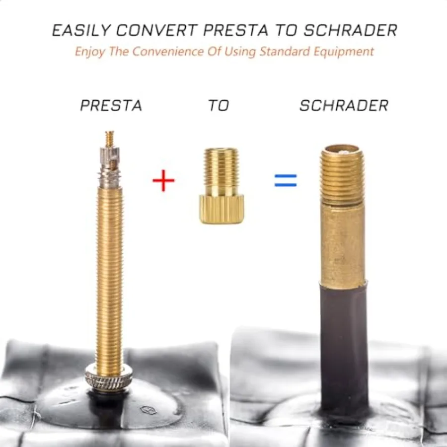 6 قطع من محولات صمام بريستا إلى شريدر النحاسية تنفخ الإطارات بسهولة مع ضواغط مضخات الدراجة Strd والدراجات الأساسية #3