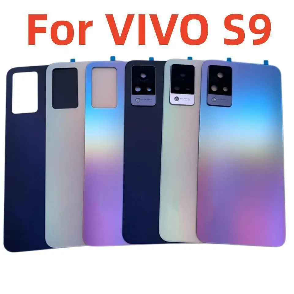 Новое заднее стекло для VIVO S9 V2072A, крышка батарейного отсека, задняя дверь, корпус, задний чехол, запасные части с объективом камеры