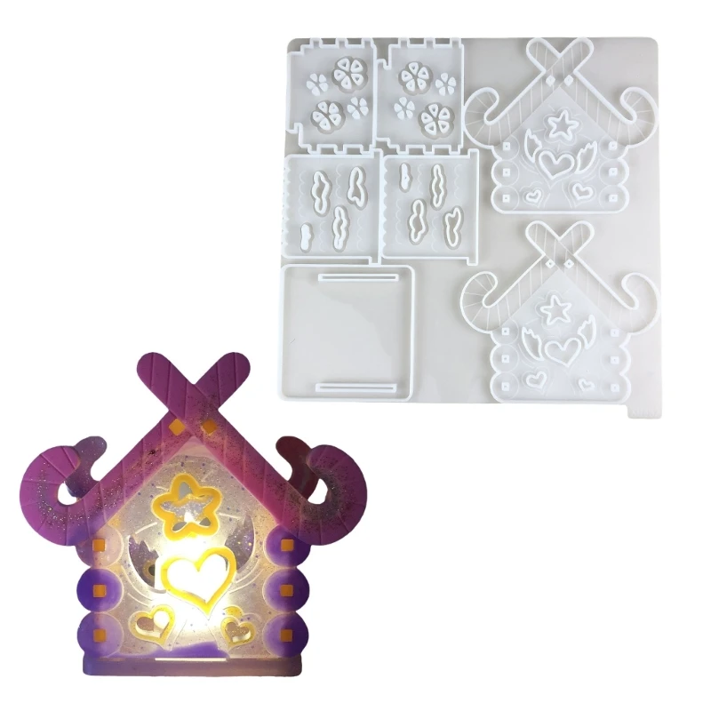 

Y4QE Sturdy Silicone Mold for Making Plaster House Adds Romance Designs