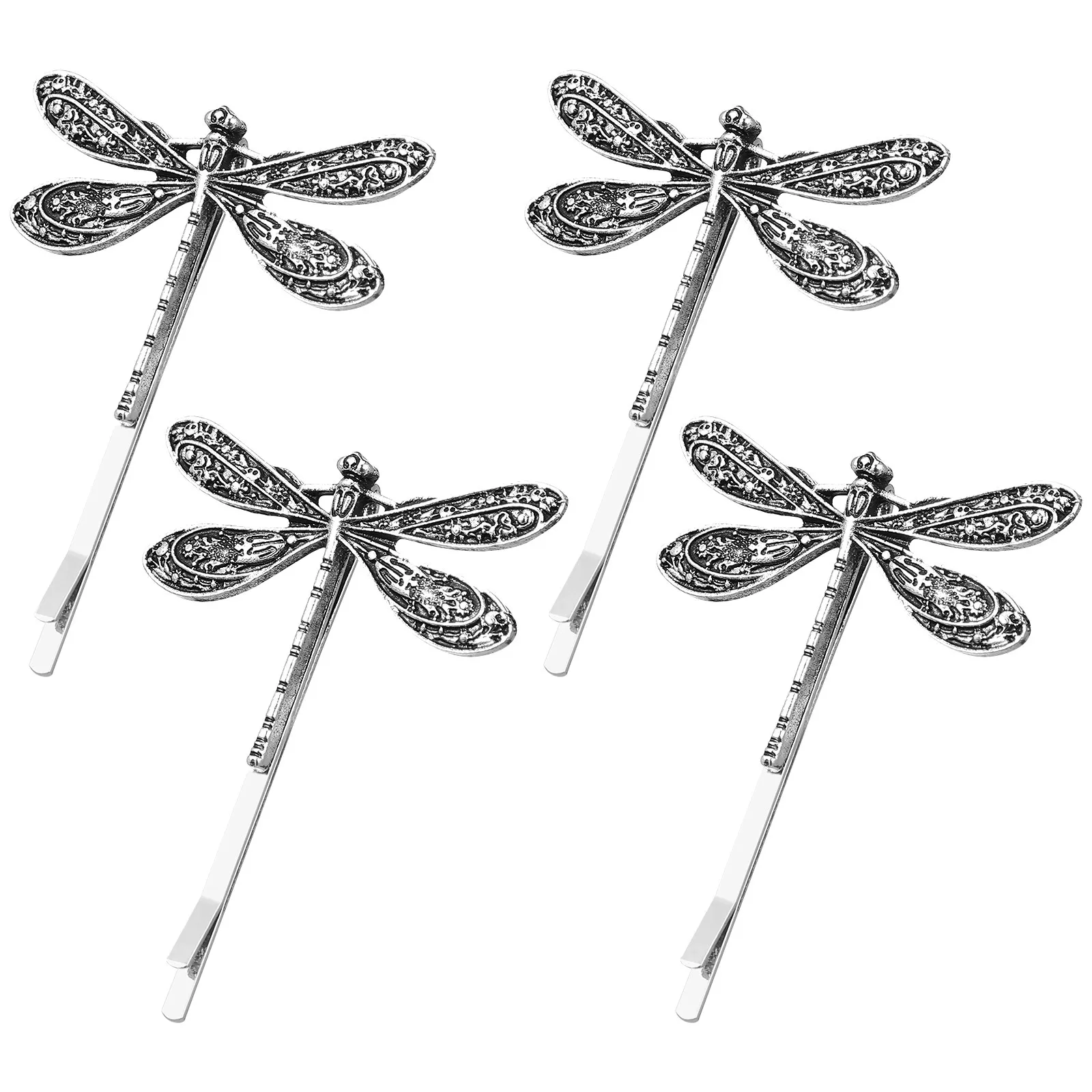 

4Pcs Dragonfly Hair Clip Barrette Vintage Style Metal Hairpin for Women Elegant Party Wedding Gathering Hair Decoration