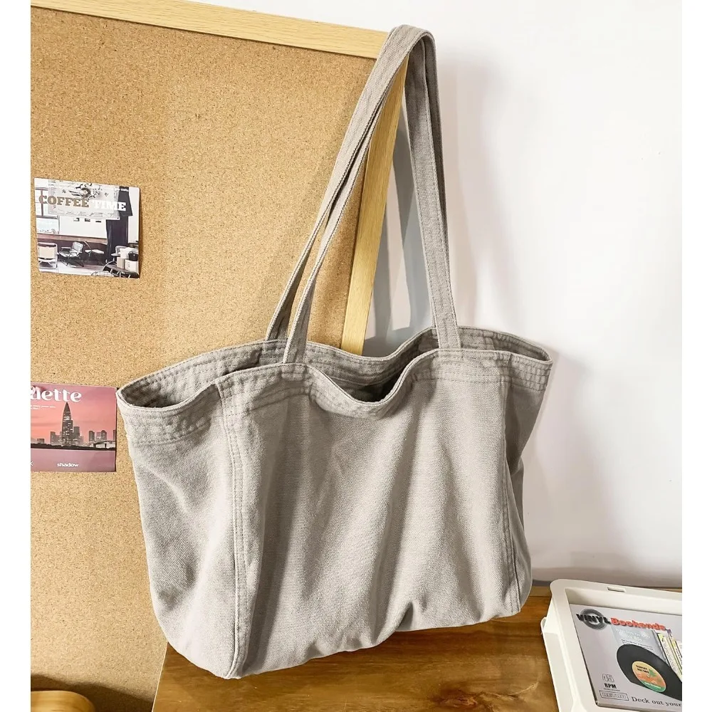 경제적인 면 캔버스 토트백, 여성용 호보 숄더백 크로스바디 핸드백, 외부 포켓 3개, 지퍼 잠금