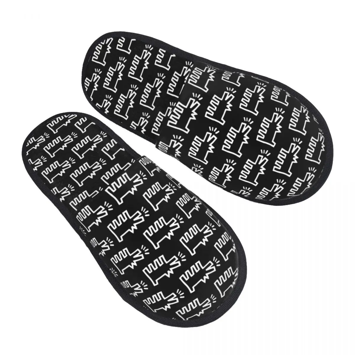 Custom Abstract Graffiti Harings Scream House Slippers Women Comfy Memory Foam Keiths Geometric Slip On Spa Slipper Shoes