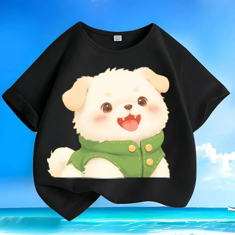 

Limited Time Low Price Puppy T-Shirts | Summer New | Cute Cartoon Dog Crew Neck Loose Casual Tops for Boys Girls