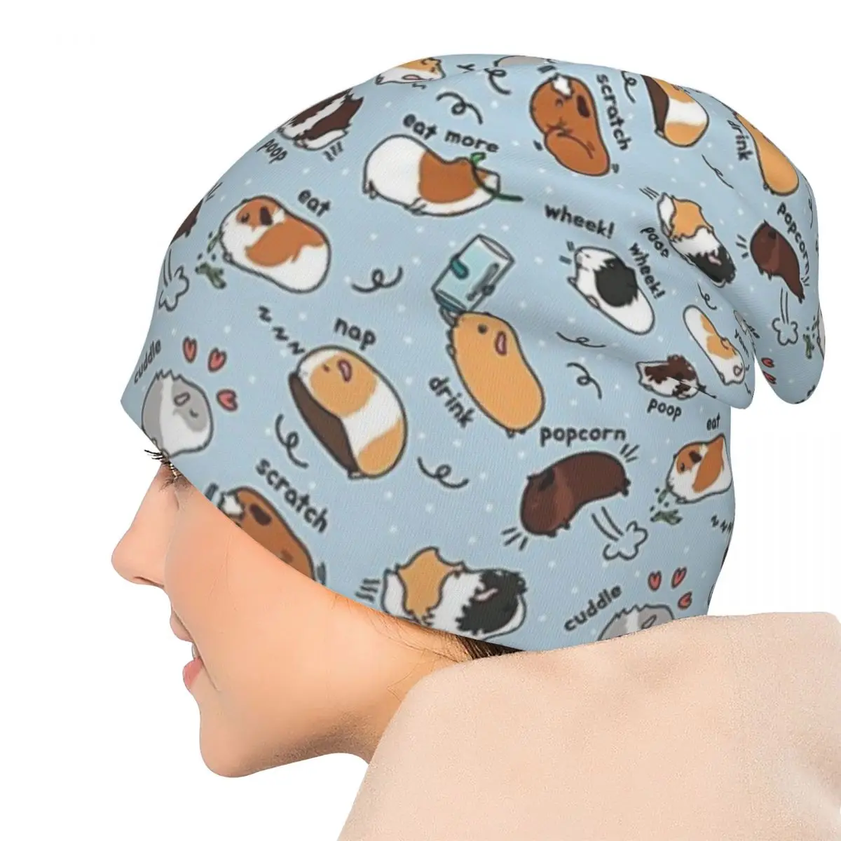 

Морская свинка, ежедневный список дел, шапки-бини Skullies, теплая осенне-зимняя уличная шапка, вязаные шапки с капюшоном для взрослых унисекс