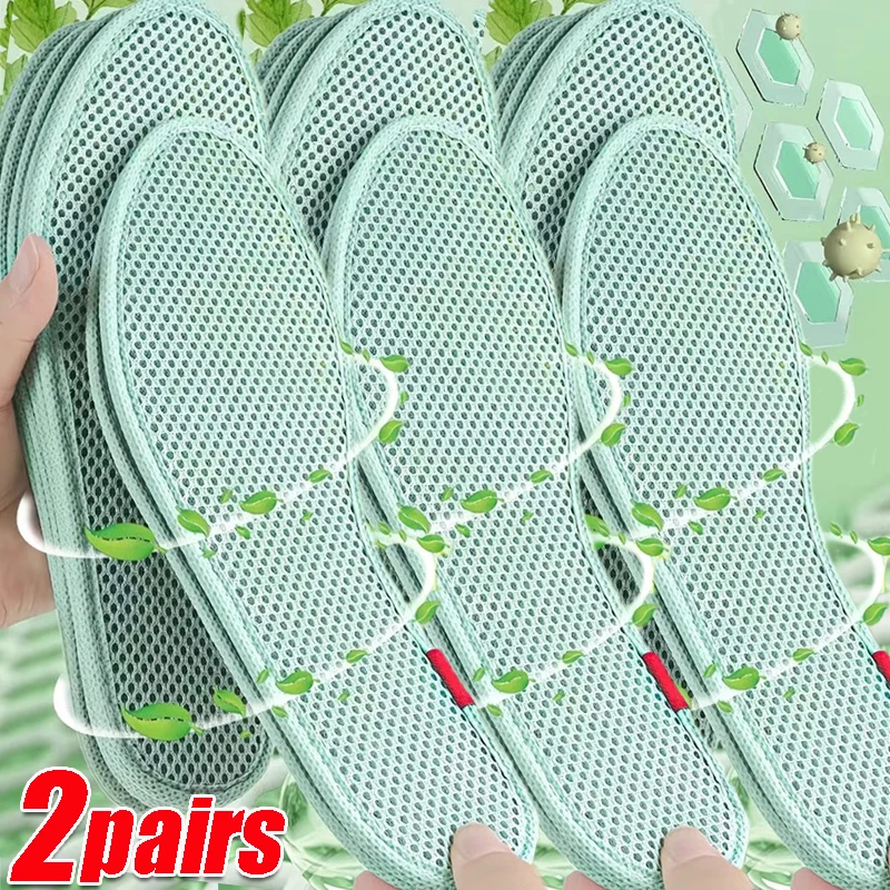 

2 Pairs Wormwood Deodorant Fragrance Retention Insoles Sweat Absorption Breathable Non-woven Fabric Shoe Pad Shoes Accessories
