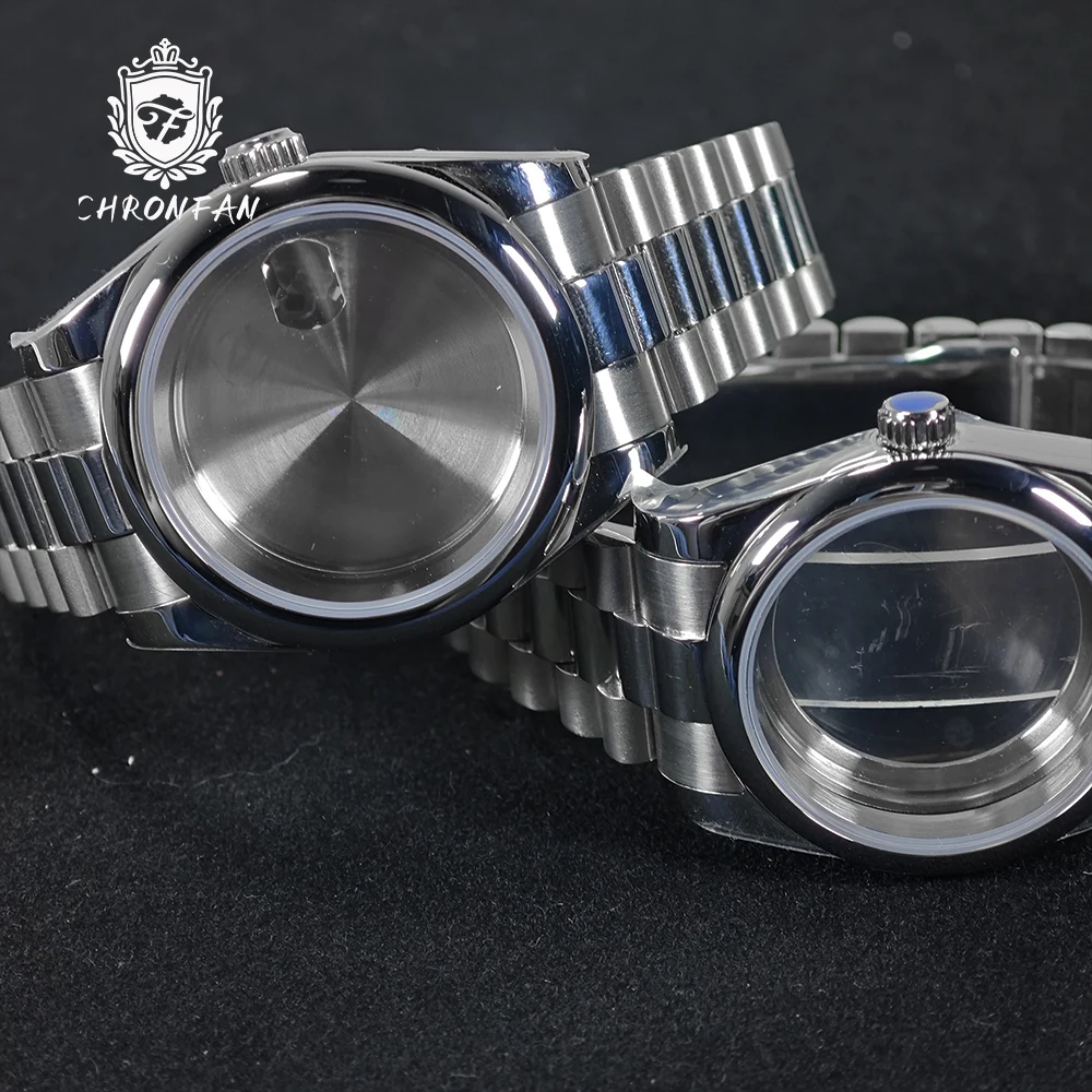 36MM/39MM DATEJUST Cassa per orologio Bracciale presidenziale Cinturino adatto al movimento NH34/35/36 Vetro zaffiro 200m Acciaio 316L impermeabile