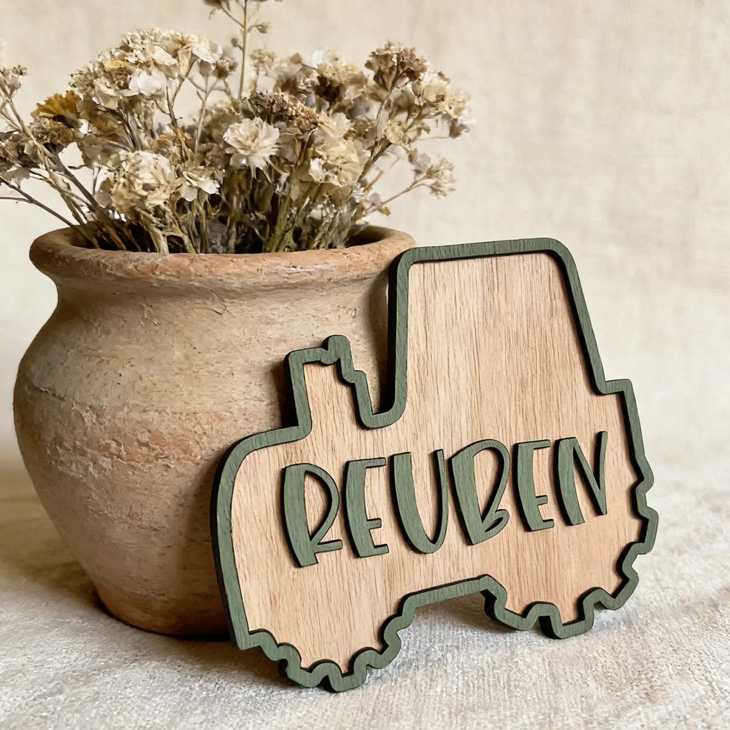 1pc customizable double-layer name tag, wooden car souvenir, multi scene decoration, perfect holiday gift view 3