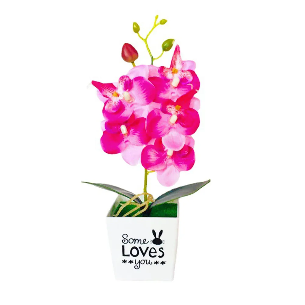 

Fake Plant Artificial Pot Plant Outdoor Replacement With Basin 29*14cm Fake Phalaenopsis Flower Plastic+Silk Flower