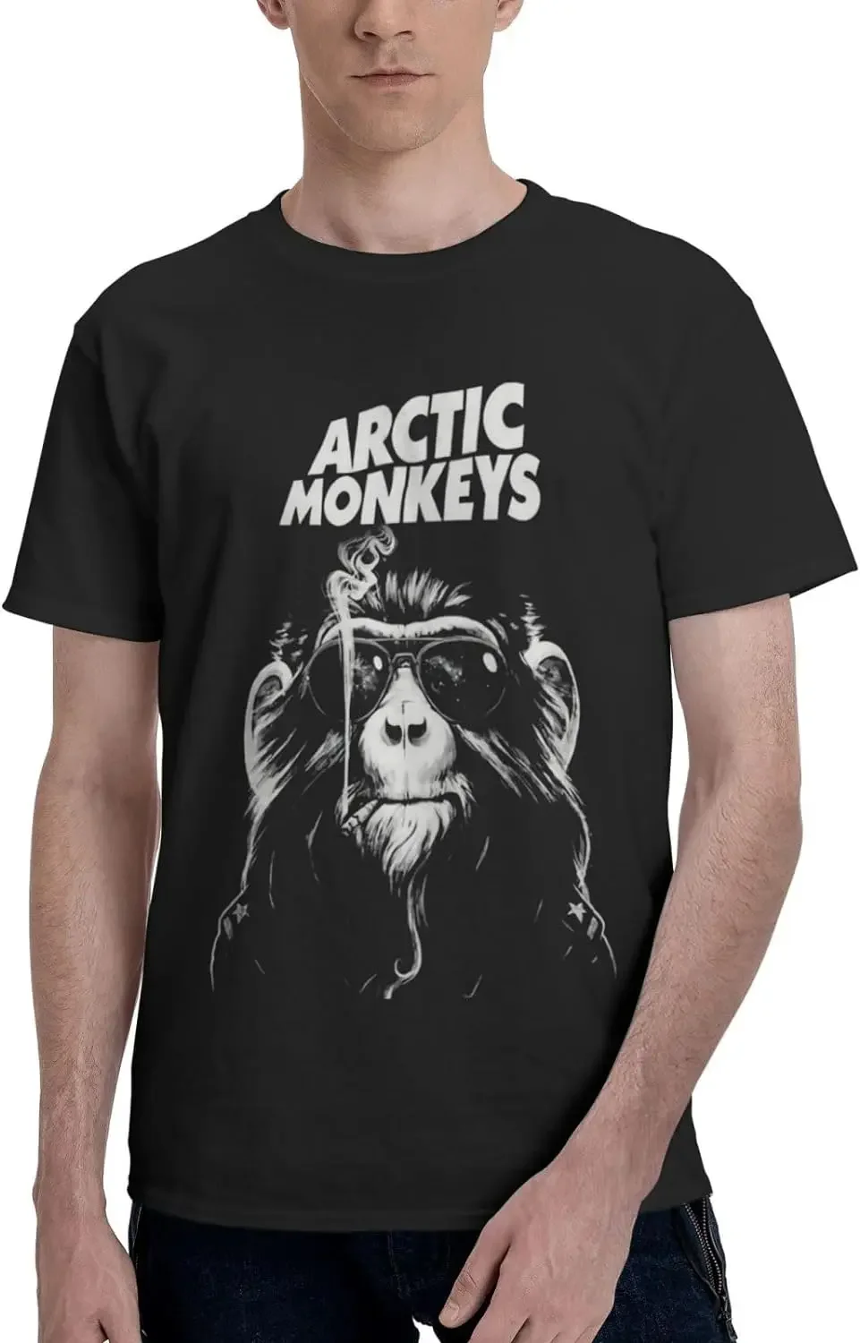 Arctic and Monkeys Man Crew Neck Short Sleeve Garment for T Shirt,Cool T Shirt for Travelblack