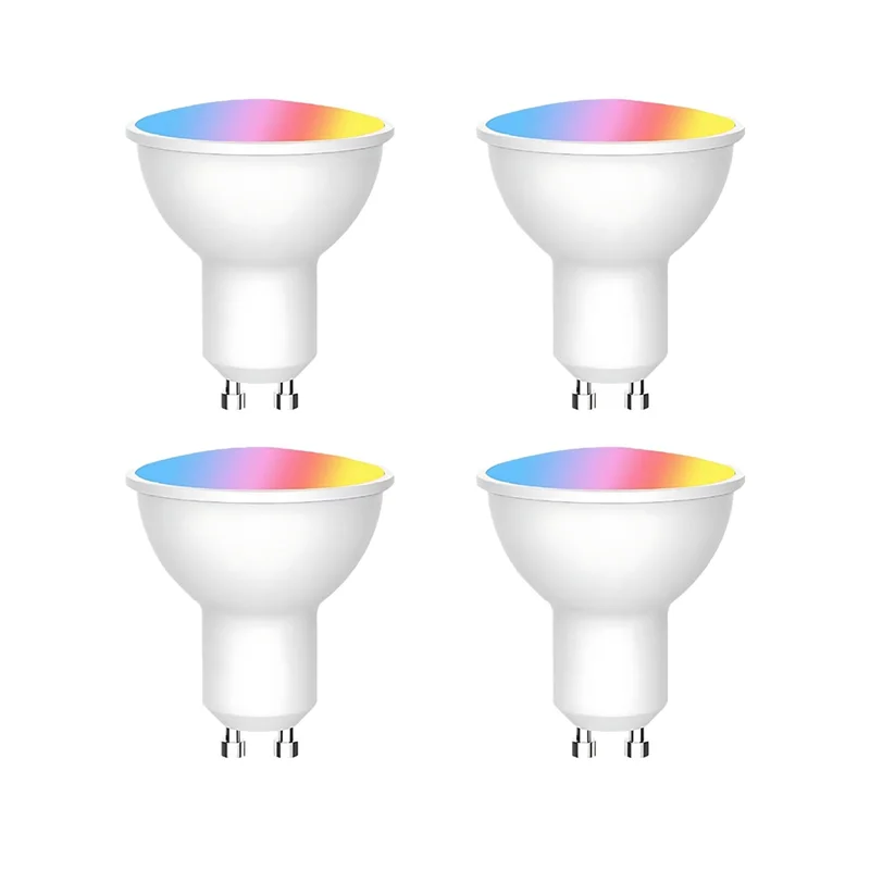 

B47C Tuya Wi-Fi GU10 Умная светодиодная лампа с регулируемой яркостью 6 Вт 220 В Smart Life App Control Прожекторная лампа работает с Alexa Google 4 шт.