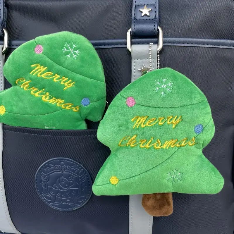 Schattige pluche portemonnee cartoon kerstboom muntzak rits portemonnee USB bedrade headset mini sleuteltas kinderverjaardagscadeau