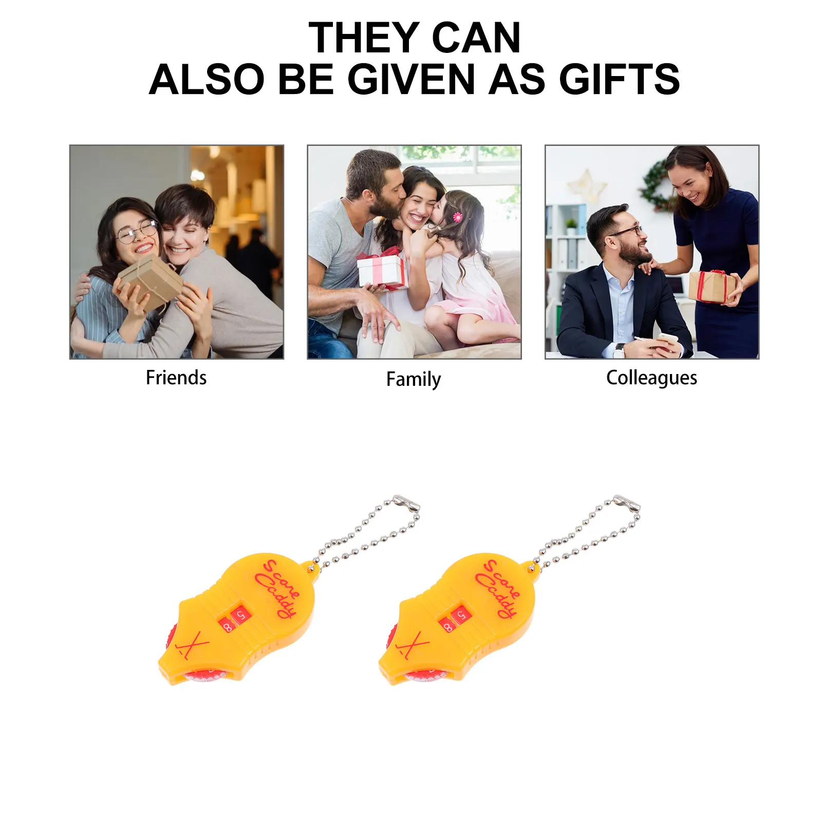 

2pcs Golfs Scoring Device Lightweight Compact Golf Scorer Yellow Mini Professional Indicator Durable Plastic Practical Gift