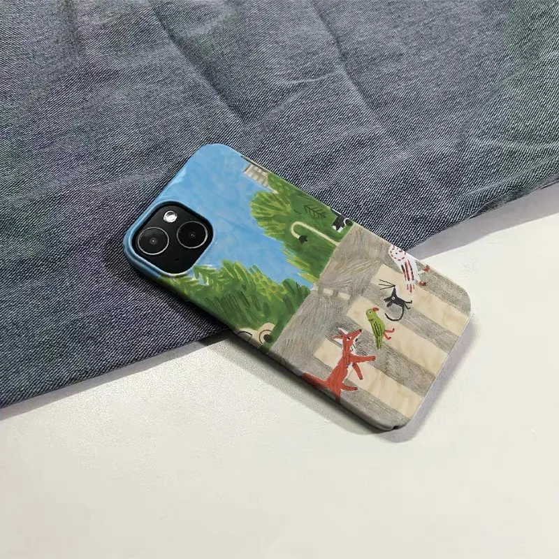 Ins Korean Animal Band Case for IPHONE 17 16 ProMax 15 14 Plus 13 12 MINI 11 PRO 16Plus XR XS MAX SE Acrylic Phone Cover