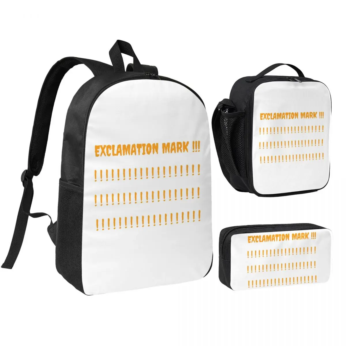 

Exclamation Mark Alert The World For Upcoming Backpack BookBag School Bag Shoulder Bags 3ps Insulated Lunch Bag Pencil Case