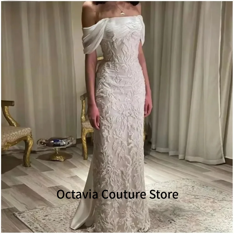 

Off-shoulder Wedding Dress Women's Evening Dress Woman Fish Tail Luxurious Evening Dresses 2025 Custom Made Sweet Prom