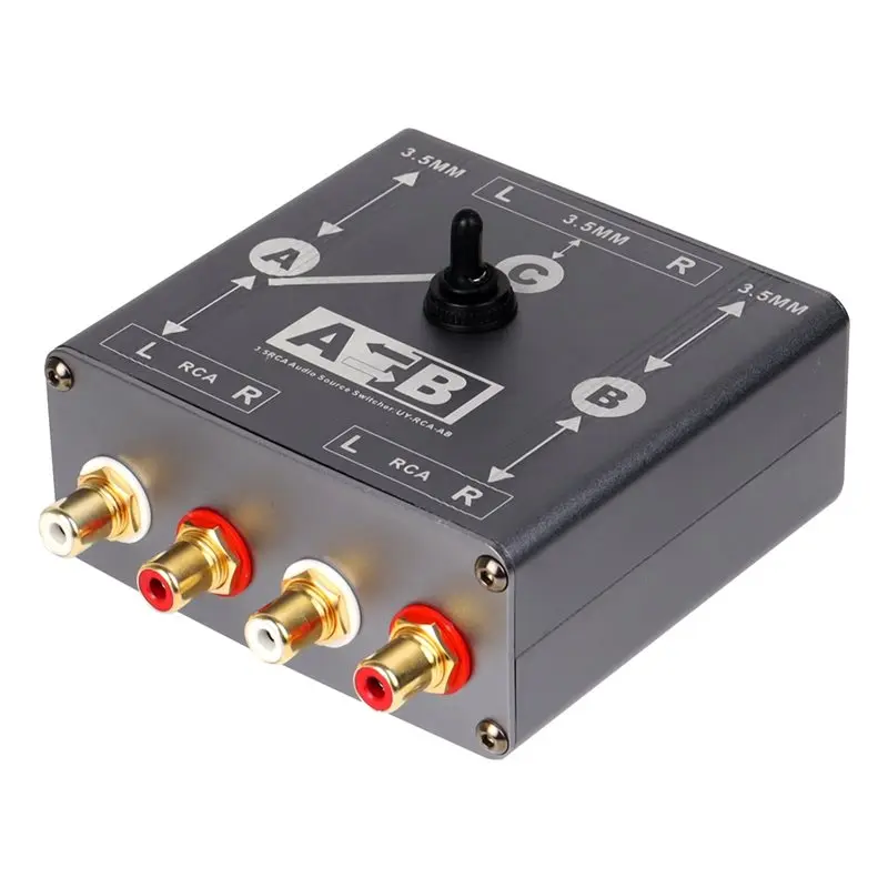 

[NEW A09R!】 Stereo For-RCA Audio Source Switcher 3.5Mm Bi-Directional 2 In 1 Out/1 In 2 Out Passive Audio Splitter
