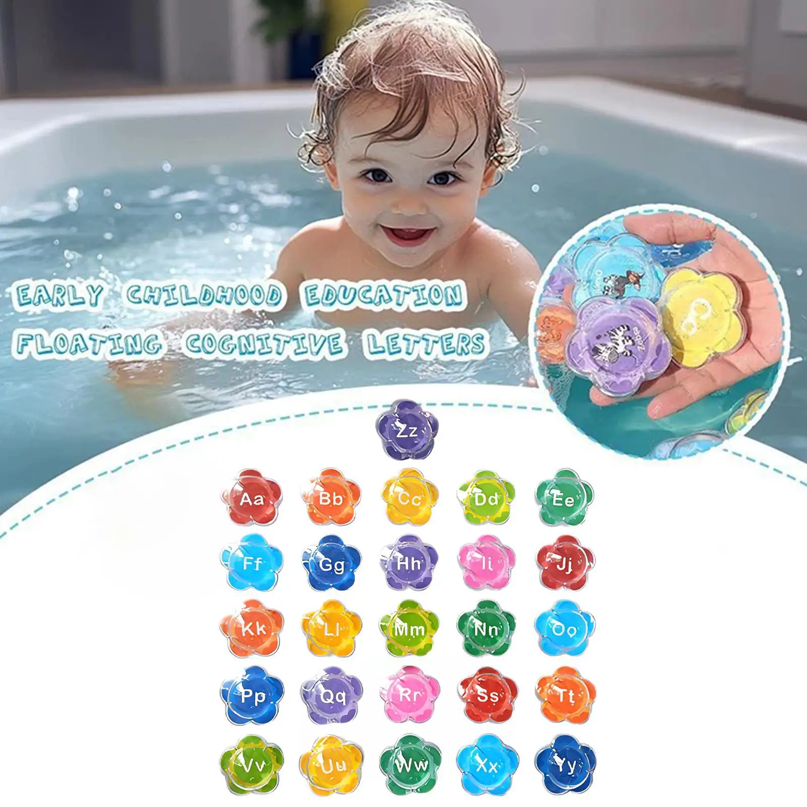 26pcs 아기 목욕 장난감 유아 플로팅 알파벳 문자 장난감 어린이를위한 선물 교육 욕실 목욕 엔터테인먼트 물 장난감