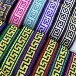 7 Yards 2cm Jacquard Ribbon Vintage Embroidery Boho Lace Trim Garment Bag Curtain Accessories Embroidered DIY Sewing Fabric