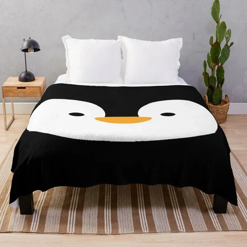 

Penguin Face Throw Blanket Lightweight Warm Blanket for Travel Camping