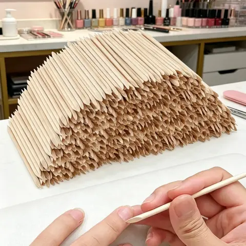 200/500/1000 pièces Bâtonnets en bois d'oranger à double extrémité, repousse-cuticules et outils de manucure et pédicure pour la pose de strass et le pointillage