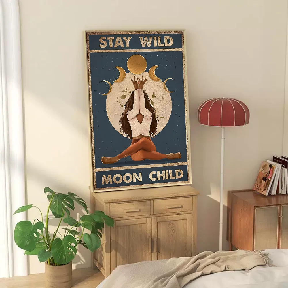 Tetap Wild Moon stiker seni anak-anak, perekat Poster laporan resmi DIY ruang Bar kafe dekorasi dinding