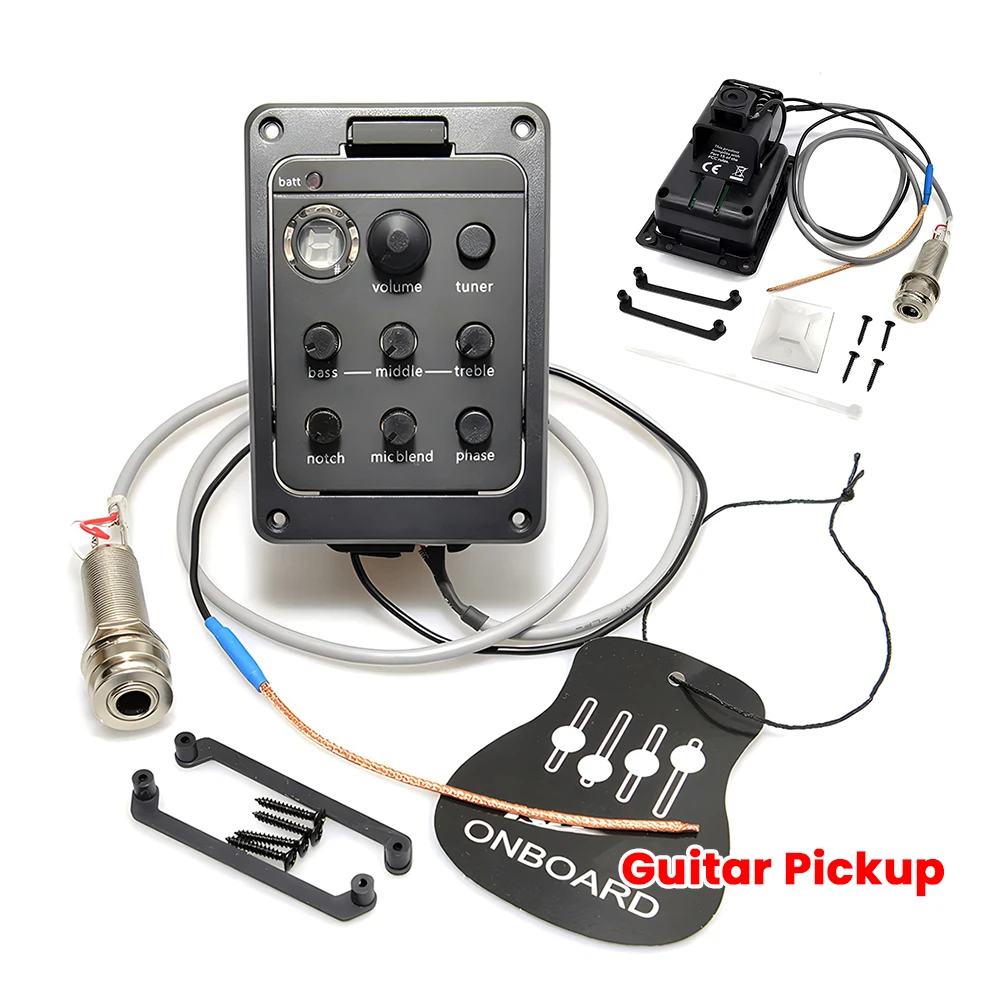 Presys Blend 301 Gitarren-Tonabnehmer mit Mikrofon, Dual-Modus-Vorverstärker, EQ, Tuner, Beat-On-Board und Soft-Piezo-Gitarren-Soundhole-EQ-Teile-Zubehör