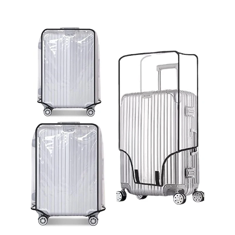 

Transparent PVC Luggage Cover Waterproof Trolley Suitcase Dust Cover Dustproof Travel Accessories Organizer No Hole In Side