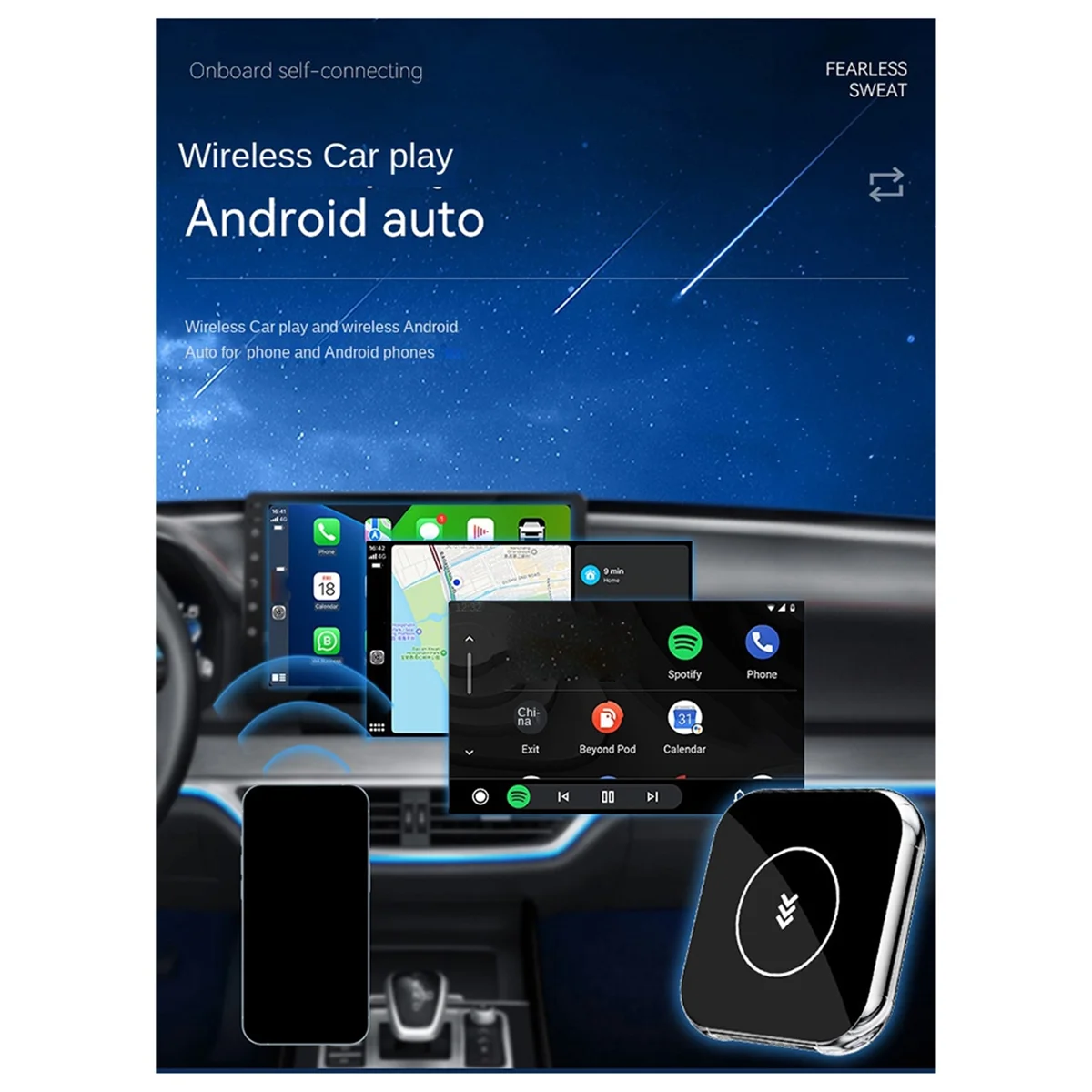 

Wireless Carplay Android Adapter 2 in 1 Wireless Adapter Car Adapter Convert Wired Android Auto to Wireless Box-ABRJ