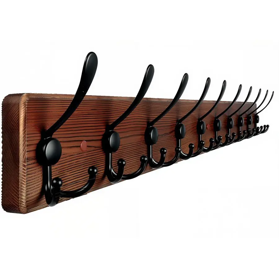 

Coat Rack Wall Mount 38.6 Rustic Wood Coat Rack Hook Long Coat Hooks Wall Mount Farmhouse Wall Hooks for Hanging Coat, Bags, To