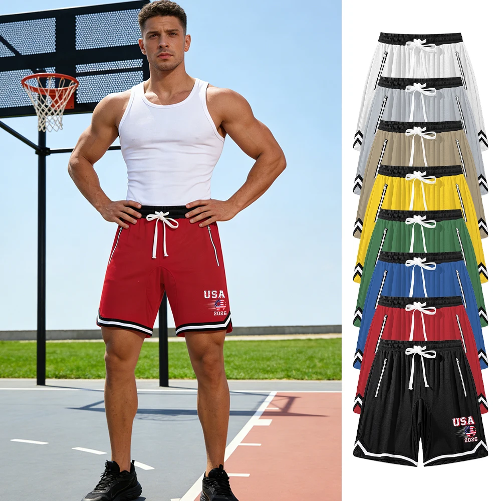 

Men's Summer New Printed Fitness Shorts Soccer Theme Printed Striped Beach Shorts Swim Trunks Beach Swimming And Surfing