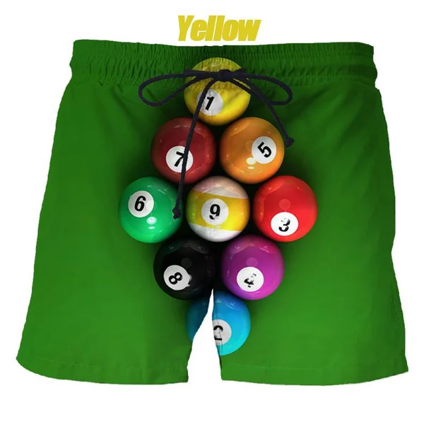 Hot selling entertainment billiard 3D printing shorts summer men's beach shorts casual billiard personality cool shorts