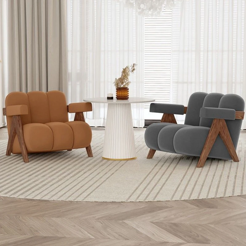 

Drop Shipping Leisure Single Sofa Chair with Backrest Soft Seat Cushion Leisure Lazy Casual Seat for Home