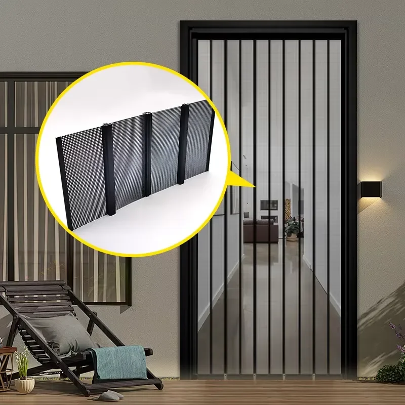 Compact Retractable Smooth Operation Magnet Latch Insect Repellent Door Flexible Insect Net
