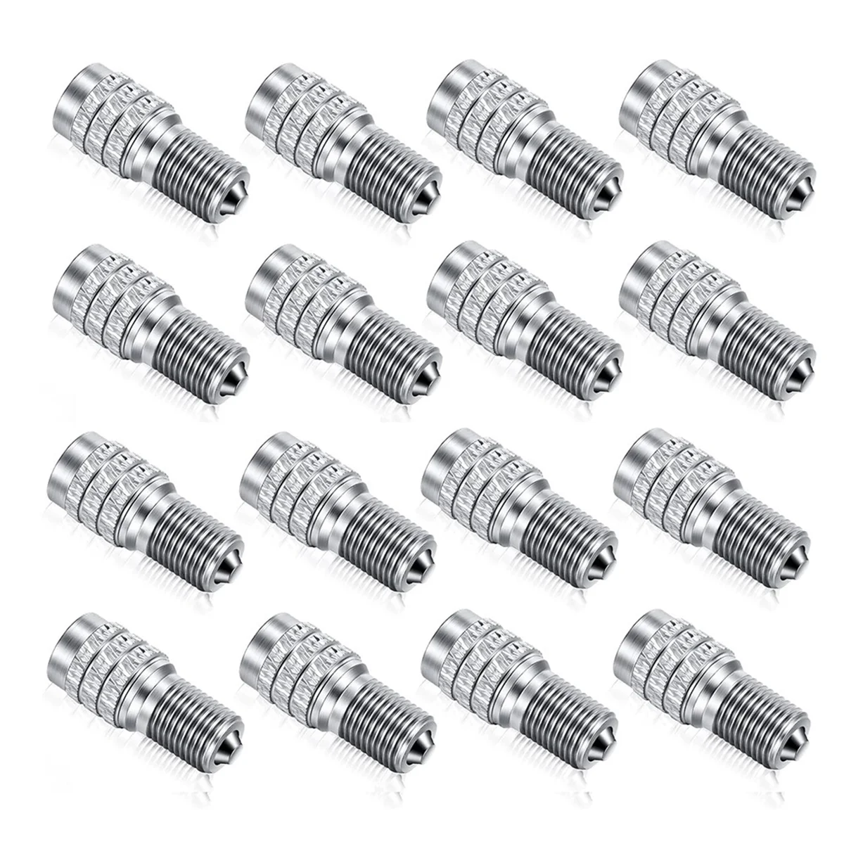 16pcs Double Valve Stem Cap Inflate Tire Valve Caps Flow Through Tires Cap for High Pressure Truck Car RV Semi Bus Tires