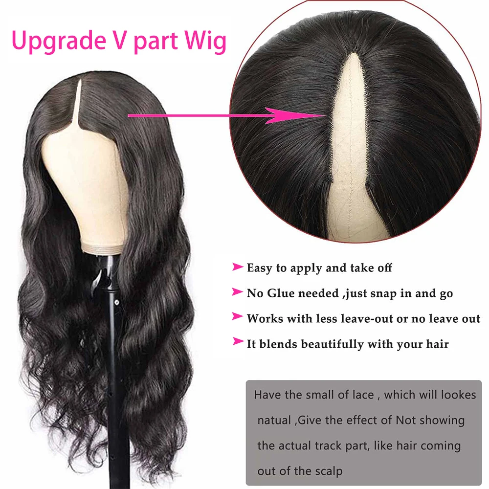 30 32 بوصة الخامس جزء غلويليس الجسم موجة باروكة من شعر طبيعي 200 الكثافة ترقية جاهزة لارتداء خصلات الشعر المستعار الإنسان الملون الطبيعي للنساء #4