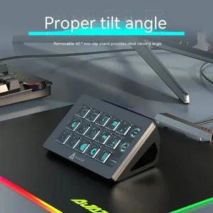 Ajazz Akp153 لوحة مفاتيح صغيرة 15 لوحة تحكم تحرير الفيديو القابلة للبرمجة الماكرو شاشة LCD متعددة كمبيوتر مخصص لوحة مفاتيح الألعاب الكمبيوتر المحمول أفضل 12 لوحة مفاتيح لإصدار الفيديو للمبيعات - No3