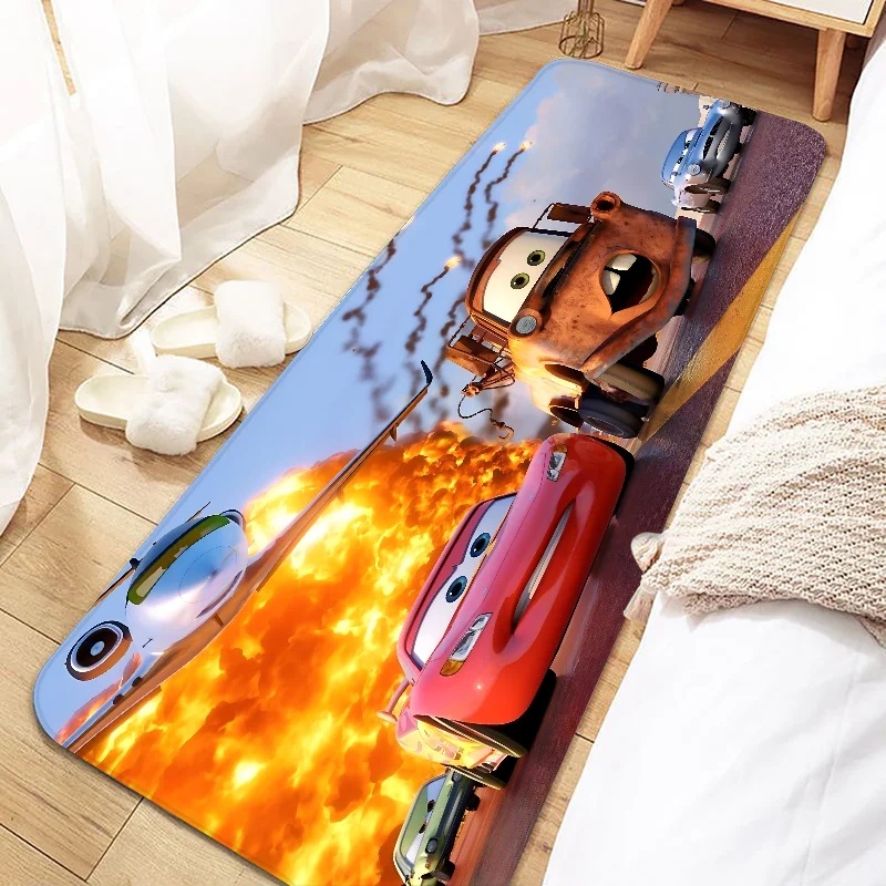 Disney Lightning McQueen Car Door Mat Entrance Non-slip Doormat Washable Kitchen Carpet Living Room Hallway Rugs Bathroom Bath D