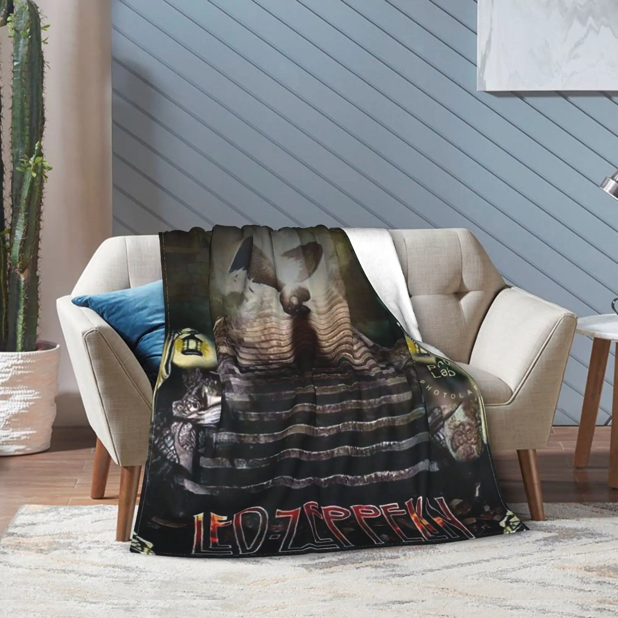 L-LedS Z-Zeppelin-ES rock band Throw Blanket for Couch Fuzzy Plush Blanket 50x60 Inches Multi-size Bedspread for All Seasons